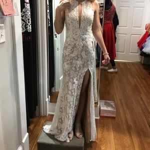 Elegant White Lacey Prom Dress!!